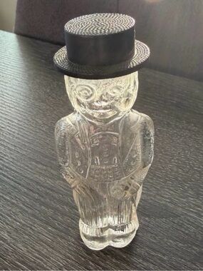 Vintage Lioret Lilac figural glass perfume bottle gentleman wearing a top hat